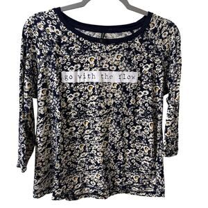 Stradavarius "Go With The Flow" Floral Tee Feminine Cottagecore size L